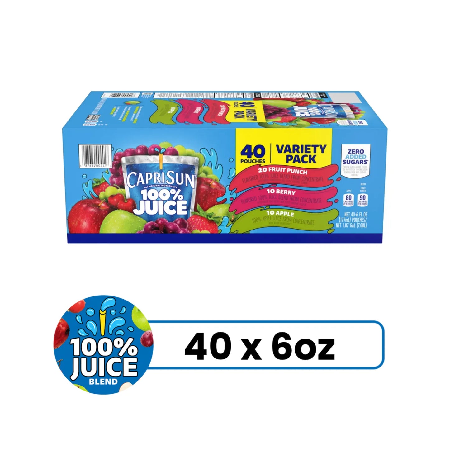Capri Sun 100% Juice Variety — 40 Pack
