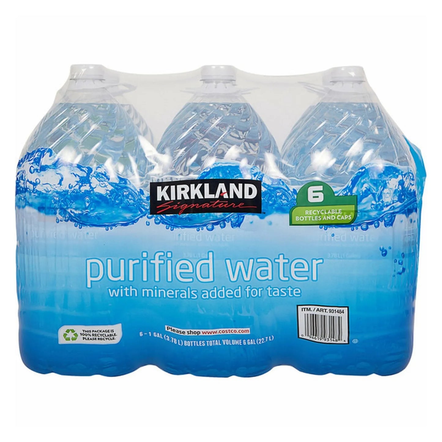 Kirkland Signature 1 Gallon — 6 Pack