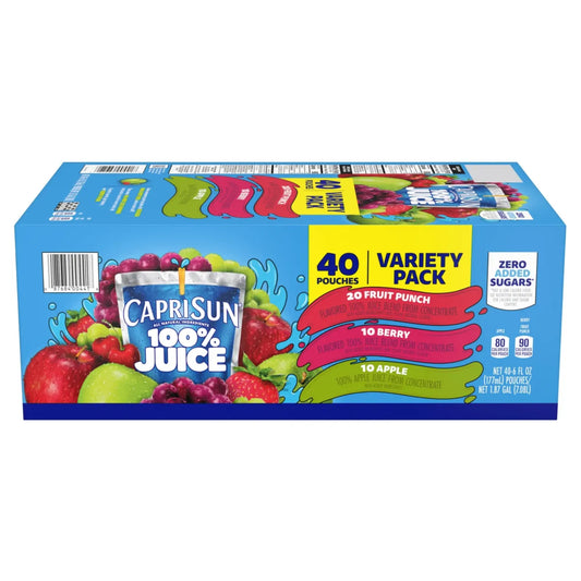Capri Sun 100% Juice Variety — 40 Pack